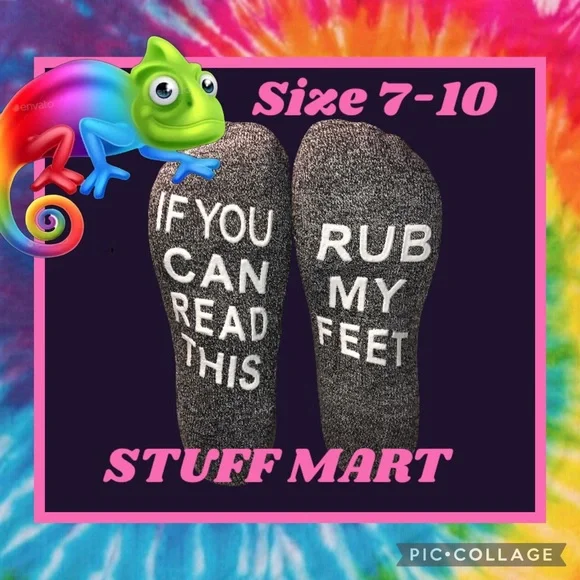 🧦 3/$25 MENS FUNNY QUOTE SAYINGS SOCKS  YOU CAN READ THIS RUB MY FEET SIZE 4… - Picture 8 of 9